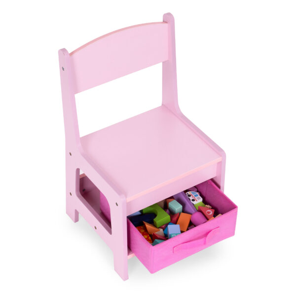 Barnemøbelsett bord 2 stoler og krittavle ECOTOYS Rosa - Bilde 8
