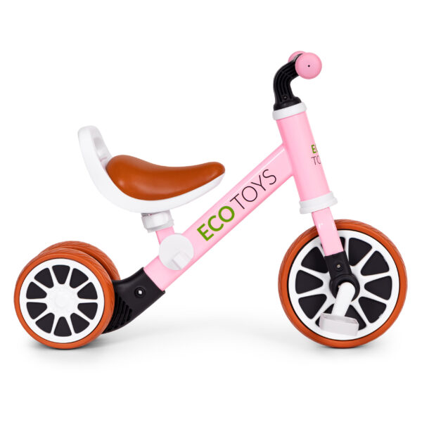 Trehjulssykkel løpesykkel med pedaler 2i1 ECOTOYS Rosa - Bilde 3