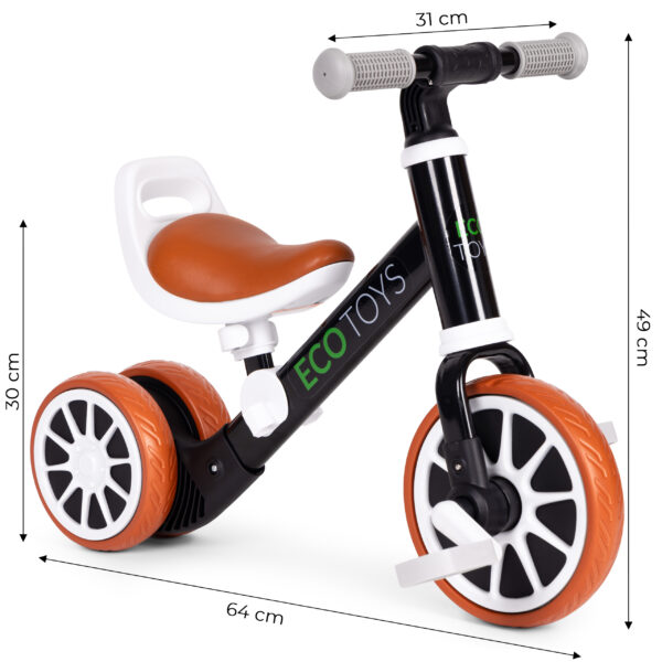 Løpesykkel gåbil med pedaler 2i1 ECOTOYS Svart - Bilde 7