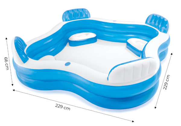 Oppblåsbar hagebasseng med seter 229x229 cm Intex 56475 - Bilde 8
