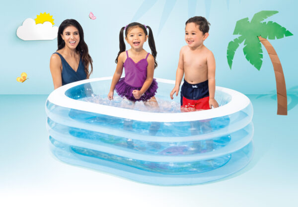 Oppblåsbart basseng barnebasseng oval 163x109x46 cm INTEX 57482 - Bilde 6