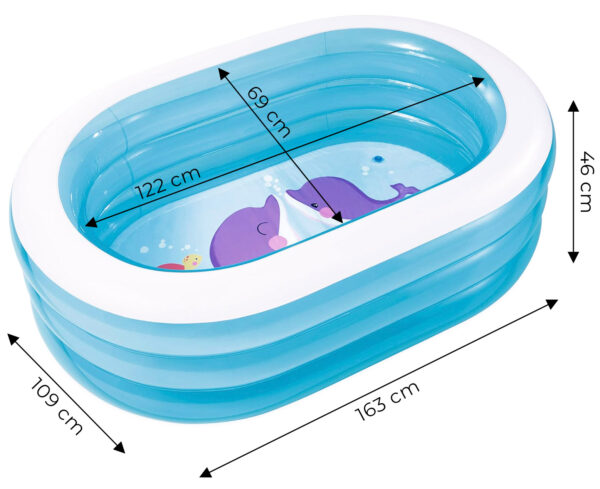 Oppblåsbart basseng barnebasseng oval 163x109x46 cm INTEX 57482 - Bilde 8