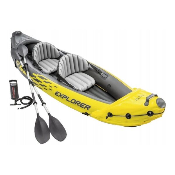 Oppblåsbar kajakk Explorer K2 for 2 personer årer + pumpe INTEX 68307 Gul