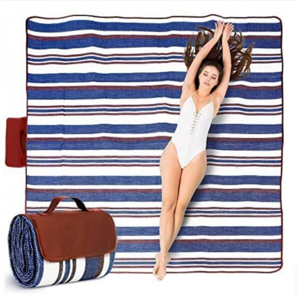 Strandmatte piknikteppe sandbestandig 150x200 cm vanntett XXL MATA05