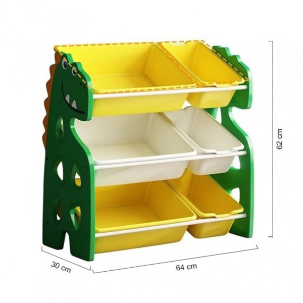 Plastikowy regał, szafka z koszyczkami Dinozaur 62x64x30cm PO17 - Bilde 6