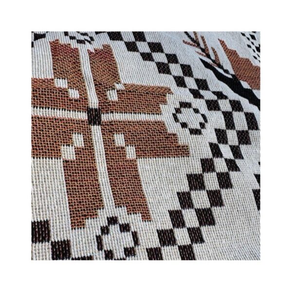 Pledd BOHO strikket tosidig med frynser 130x180 cm KOC15WZ1 Hvit - Bilde 6
