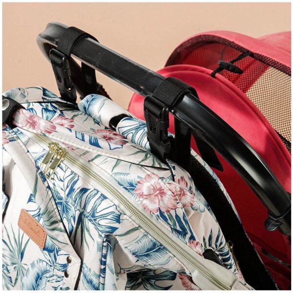 Veske organizer til barnevogn ryggsekk for mamma 42x26x19 cm PL152 Krem - Bilde 7