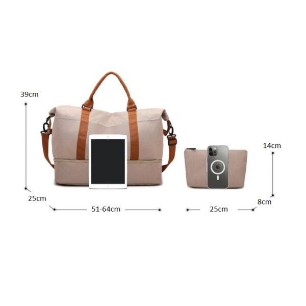 Sett reiseveske med to rom med toalettmappe 51x25x39cm T263SZ - Bilde 9