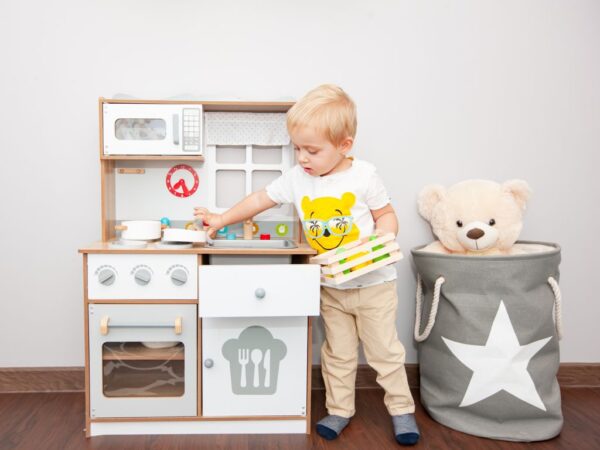 Trehvit kjøkken for barn med ekstra tilbehør ECOTOYS - Bilde 9