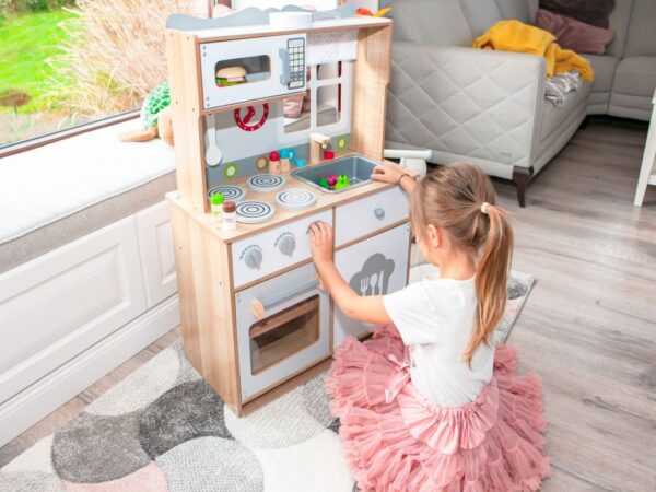 Trehvit kjøkken for barn med ekstra tilbehør ECOTOYS - Bilde 3