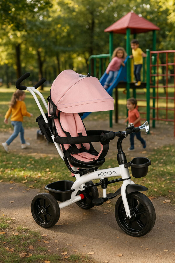Trehjulssykkel med roterbart sete 360 ECOTOYS Rosa - Bilde 9