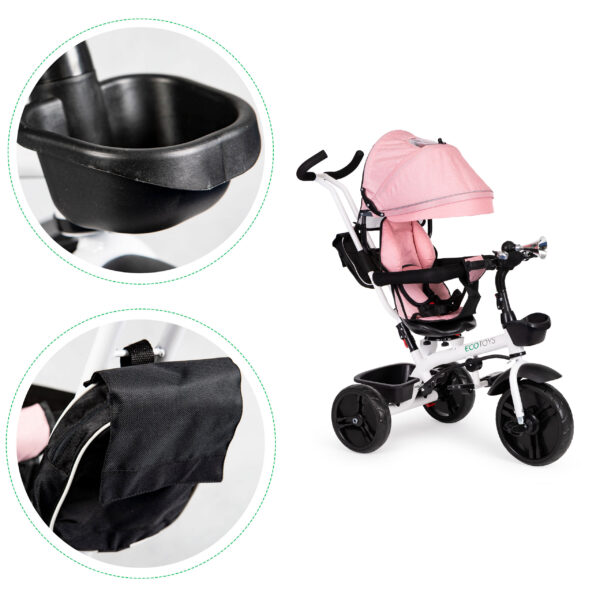 Trehjulssykkel med roterbart sete 360 ECOTOYS Rosa - Bilde 8