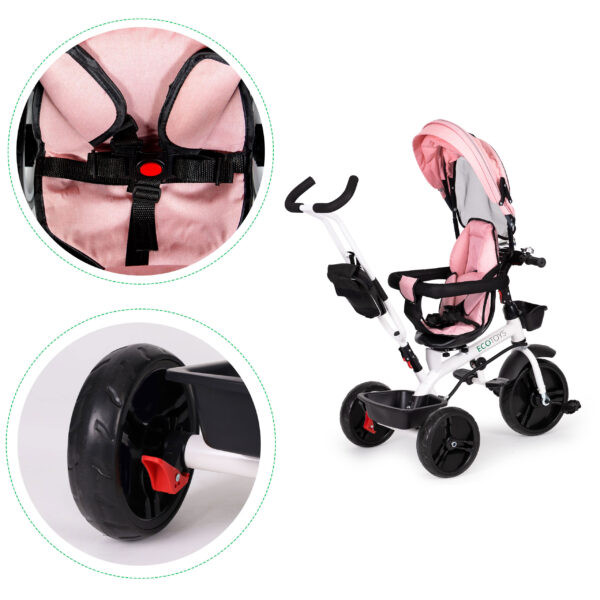 Trehjulssykkel med roterbart sete 360 ECOTOYS Rosa - Bilde 7